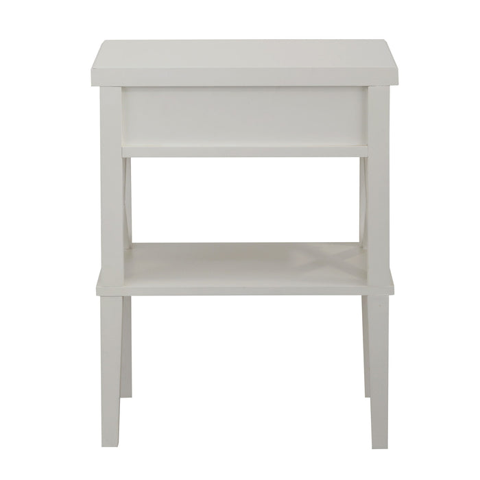 Madison - Nightstand With Open Shelf And Drawer And Decorative Side Panels