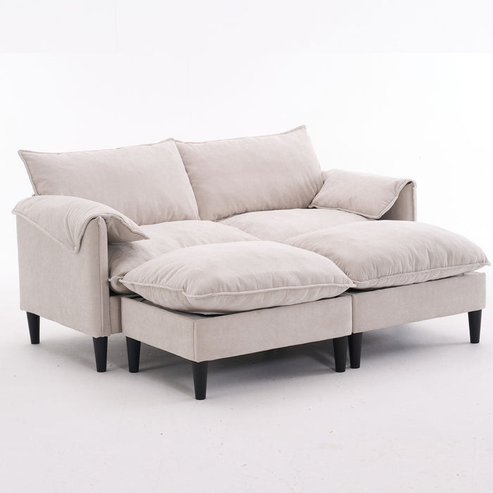 Convertible Combination Sofa With Footstools With Storage