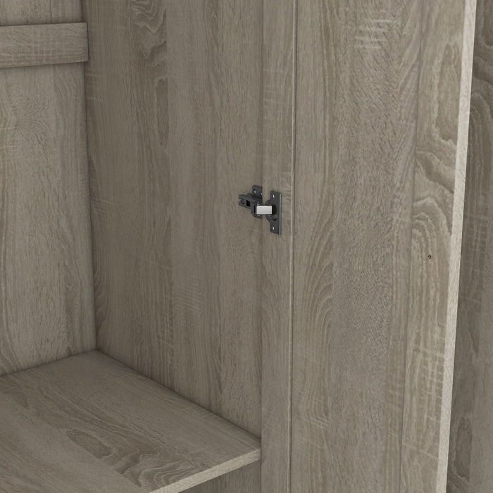 3 Door Shutter Wardrobe With Shelves