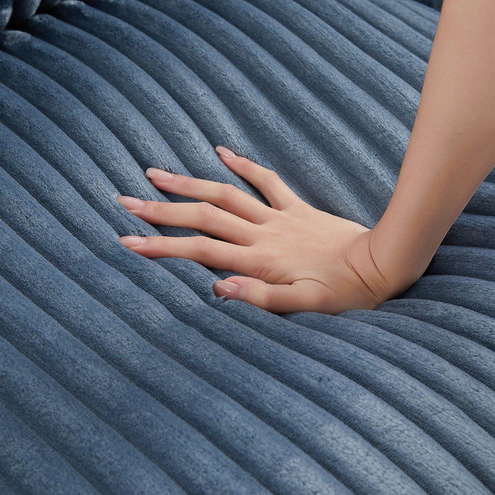 Modern 4 Seater Corduroy Sofa Couch With USB Ports And Hidden Storage