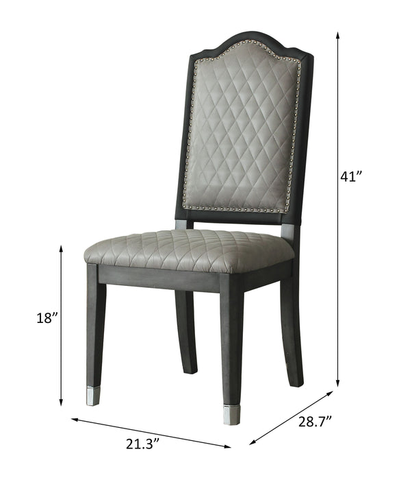 House Beatrice - Side Chair (Set of 2) - Two Tone Gray Fabric & Charcoal