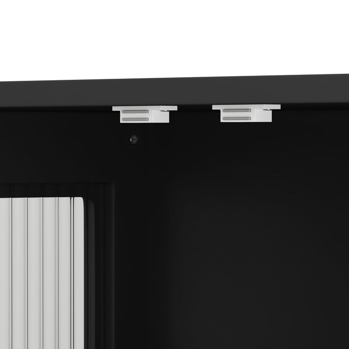 3 Door Wall Cabinet With Glass Door And Towel Bar