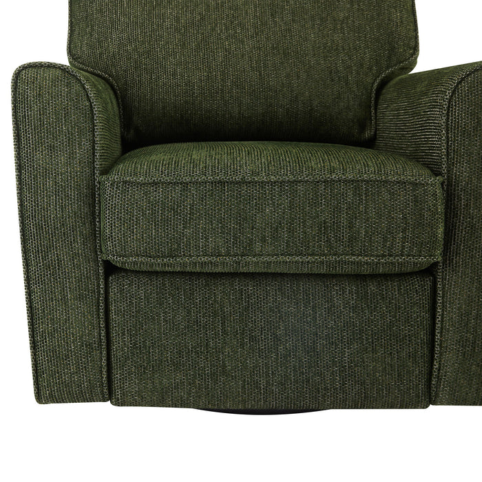 360° Swivel Accent Barrel Armchair With Side Pockets, Compact Design