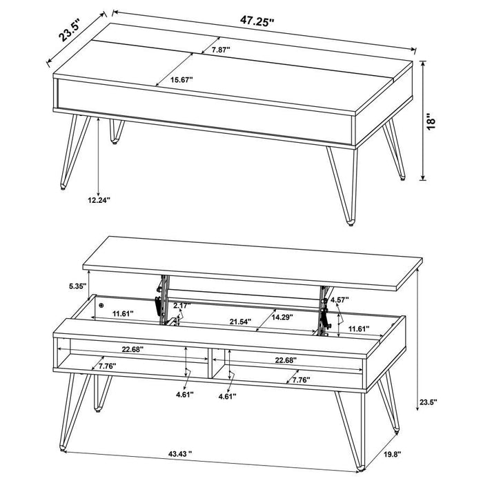 Fanning - Lift Top Coffee Table Set