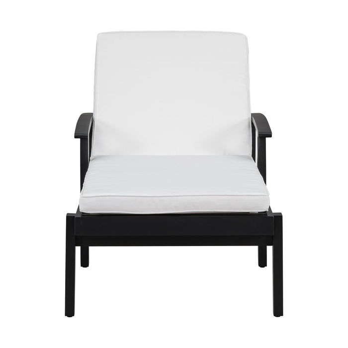 Jason - Black Chaise Lounge Adjustable Acacia Wood Outdoor Furniture