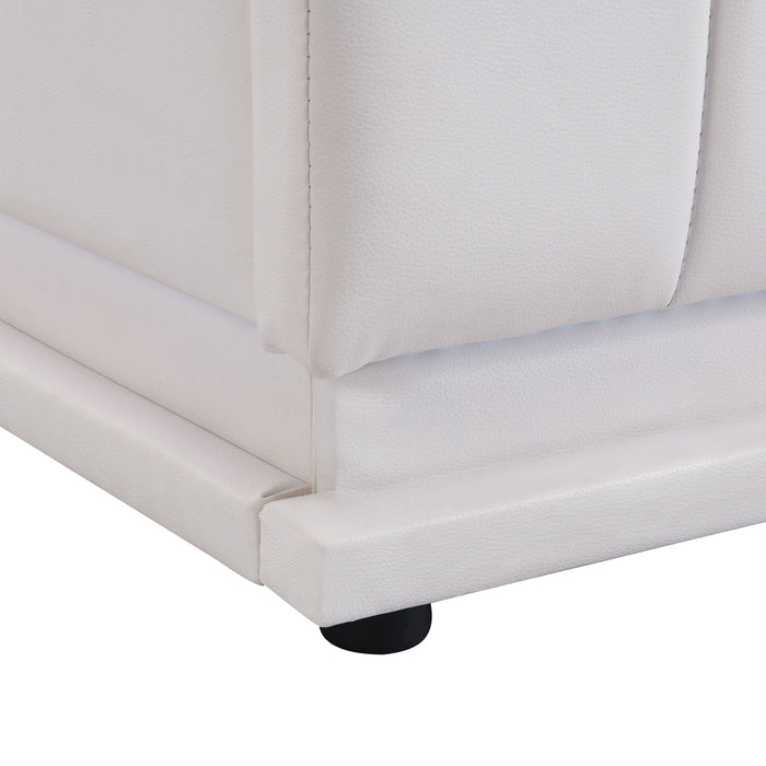 Upholstered Bed With Hydraulic Storage System And LED Light, With Sockets And USB Ports