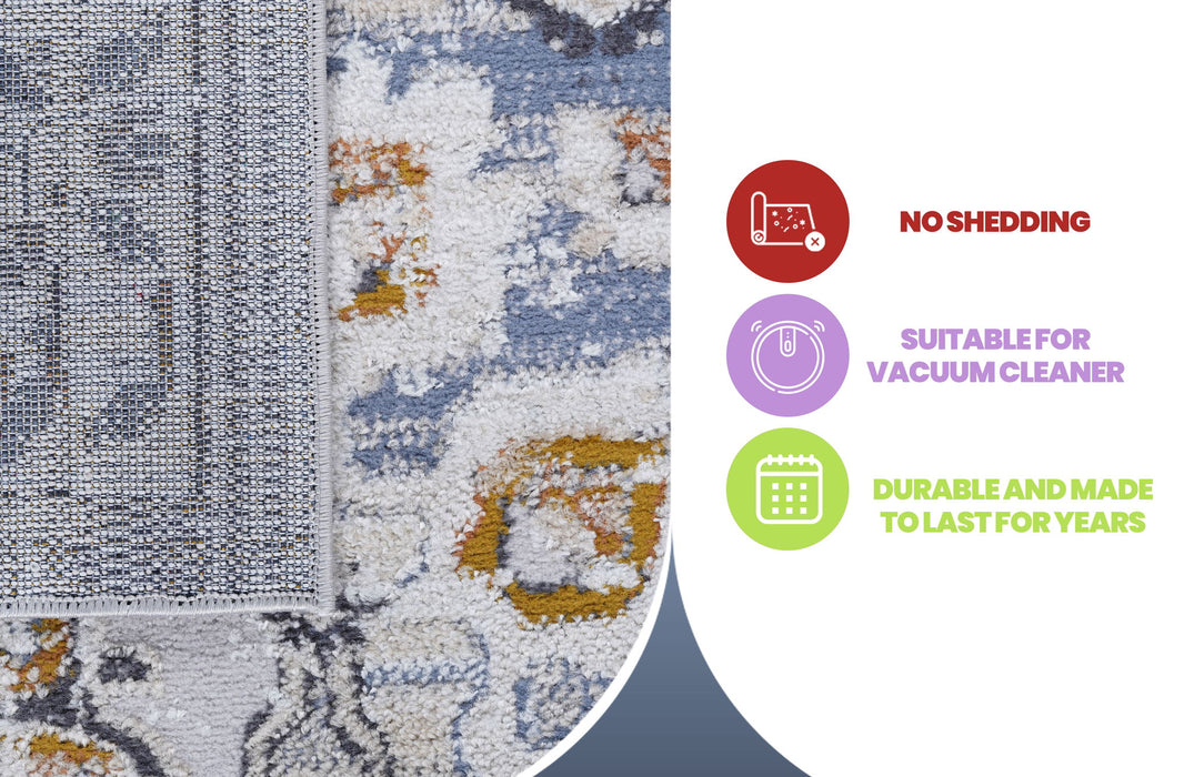 Payas - 8' X 10' Medallion Area Rug - Cream / Gold