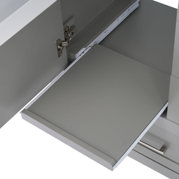 Modern Bathroom Vanity With Ceramic Sink, Solid Frame And Storage Solutions