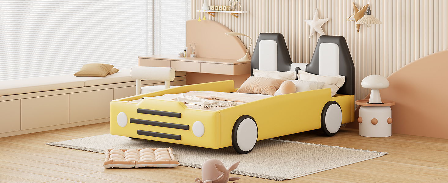 High Quality Race Car Shaped Platform Bed & Wheels