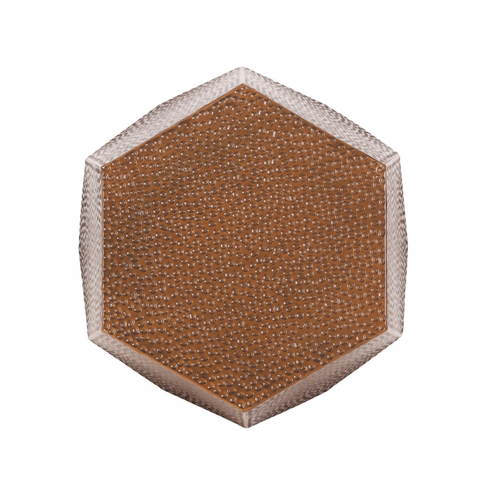 Modern Hammered Iron Geometric End Table