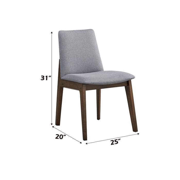 Kaela - 7 Pieces Dining Room Set - Light Gray / Walnut