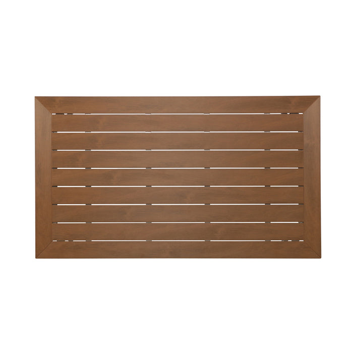 Outdoor Dining Table With Eucalyptus Wood Topped - Silver