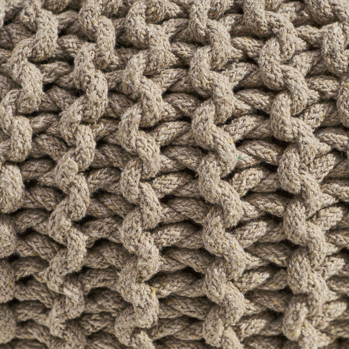 Moro - Knitted Round Pouf With Pumpkin Shape