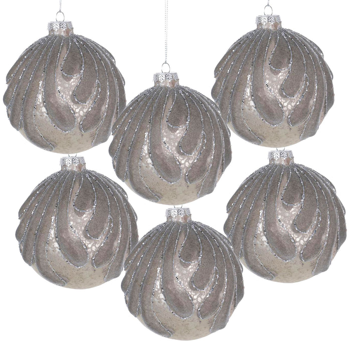 Decorative Hanging Ball Christmas Tree Ornaments For Holiday Party Decorations (Set of 6)