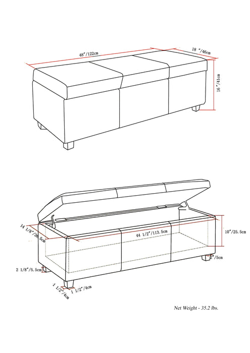 Avalon - Multifunctional Storage Ottoman Bench