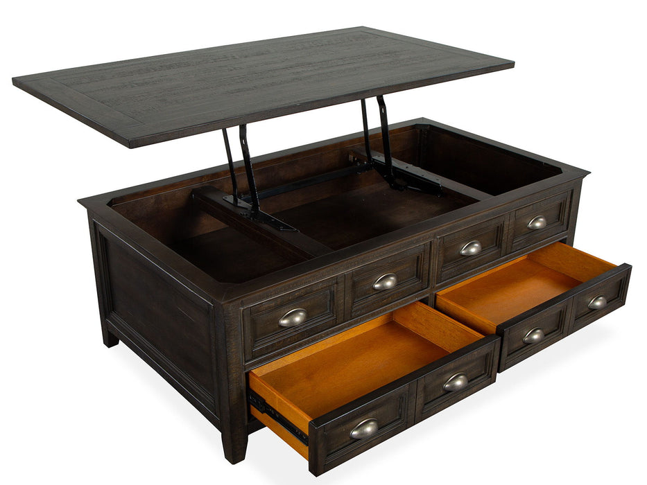 Westley Falls - Lift Top Storage Cocktail Table With Casters - Graphite