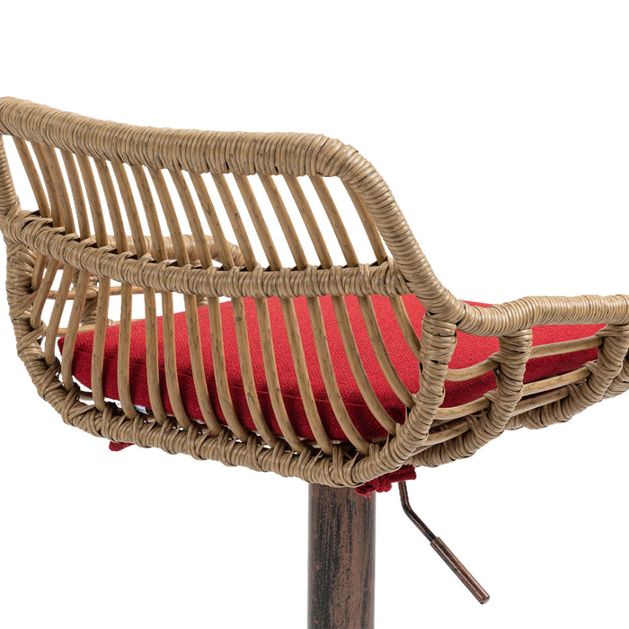 Modern Swivel Bar Stools Adjustable Counter Chairs With Footrest (Set of 2)