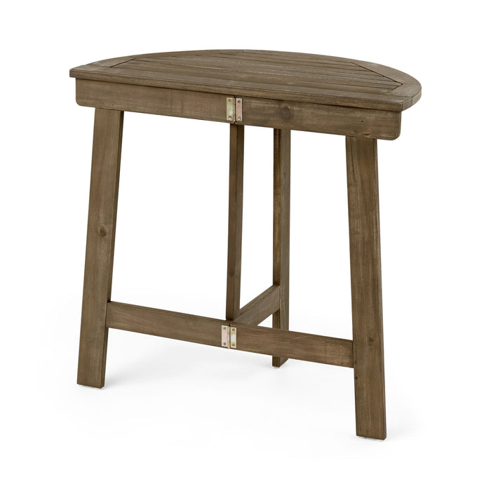 Outdoor Half Round Folding Acacia Wood Bistro Table