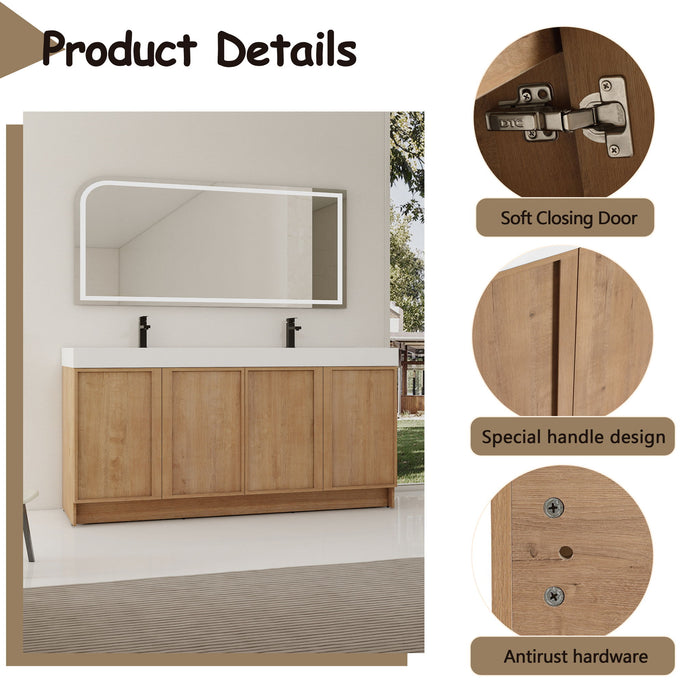 Freestanding Bathroom Vanity With Sink, Soft Close Doors