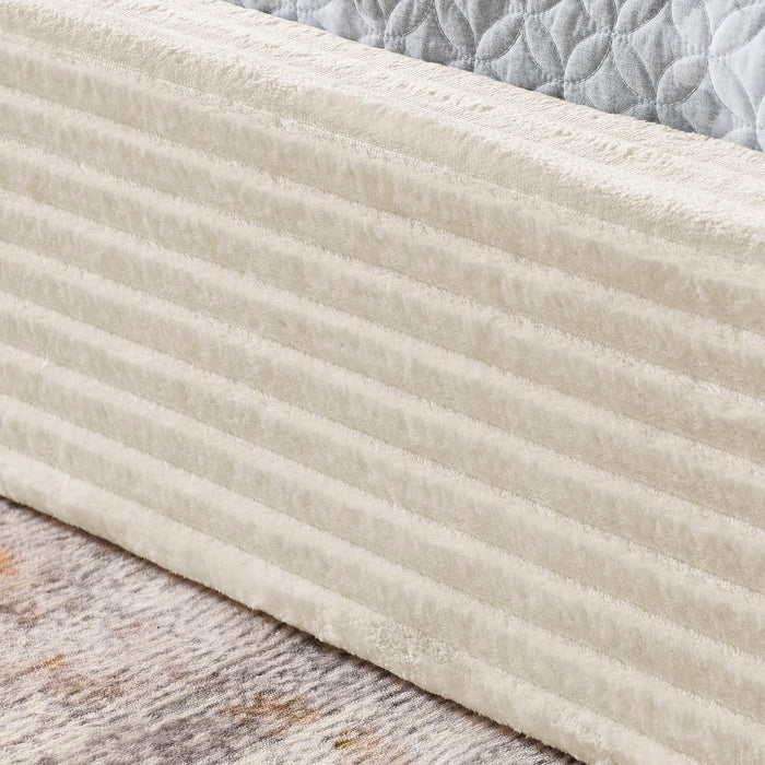 Modern Upholstered Bed Frame With Curved Headboard