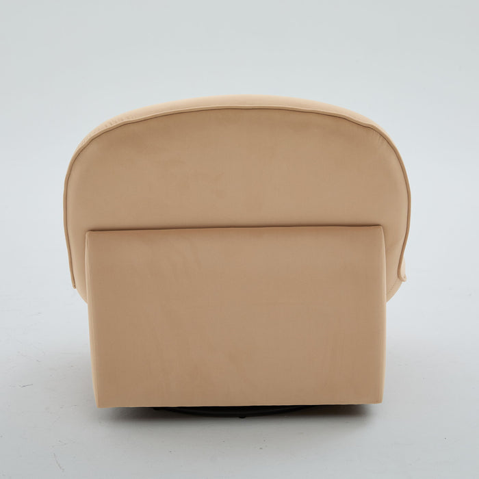 Pumpkin Shaped Swivel Accent Chair, 360 Degree Rotation For Living Room