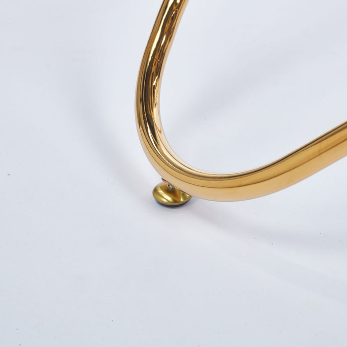 Metal Leg Dining Table With Tempered Glass Top