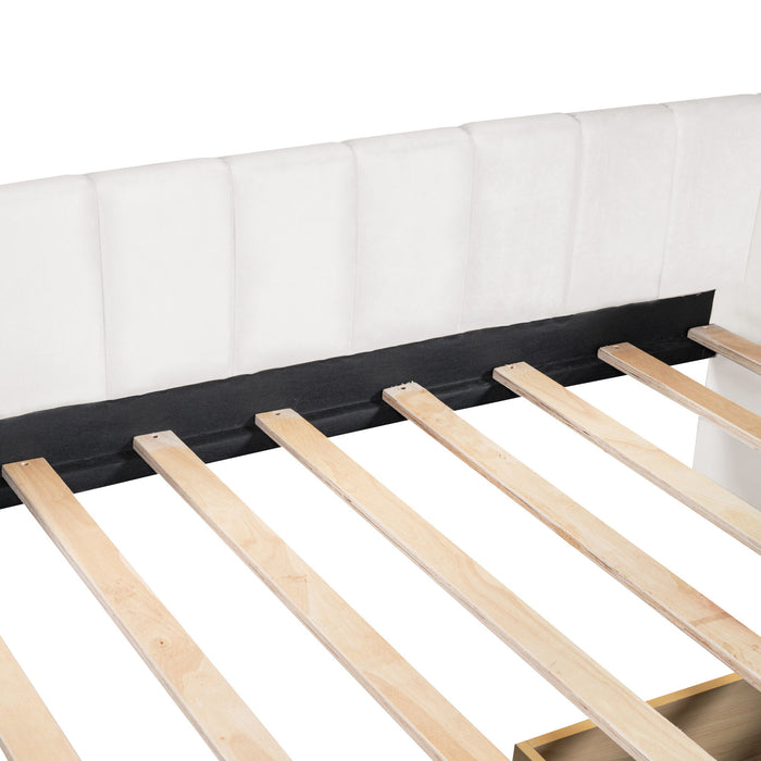 Upholstered Daybed With Ergonomic Design Backrest