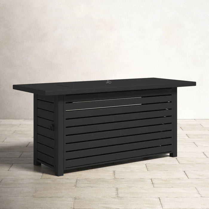 Propane / Gas Outdoor Fire Pit Table With Lid Durable Construction - Black