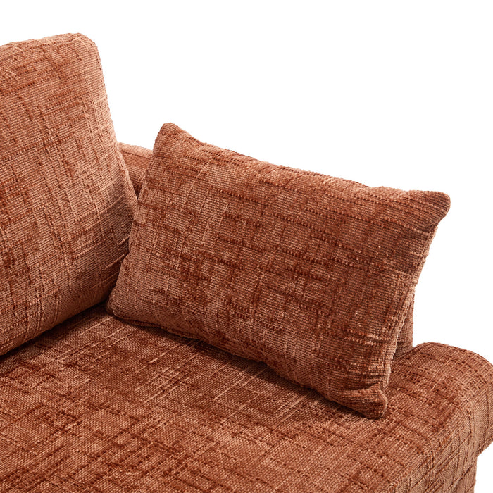 Chenille 2 Seater Sofa With LED Light, USB Charging Port, And Storage Bag