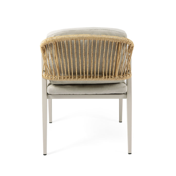 Modern Outdoor Dining Set With Expandable Acacia Wood Table