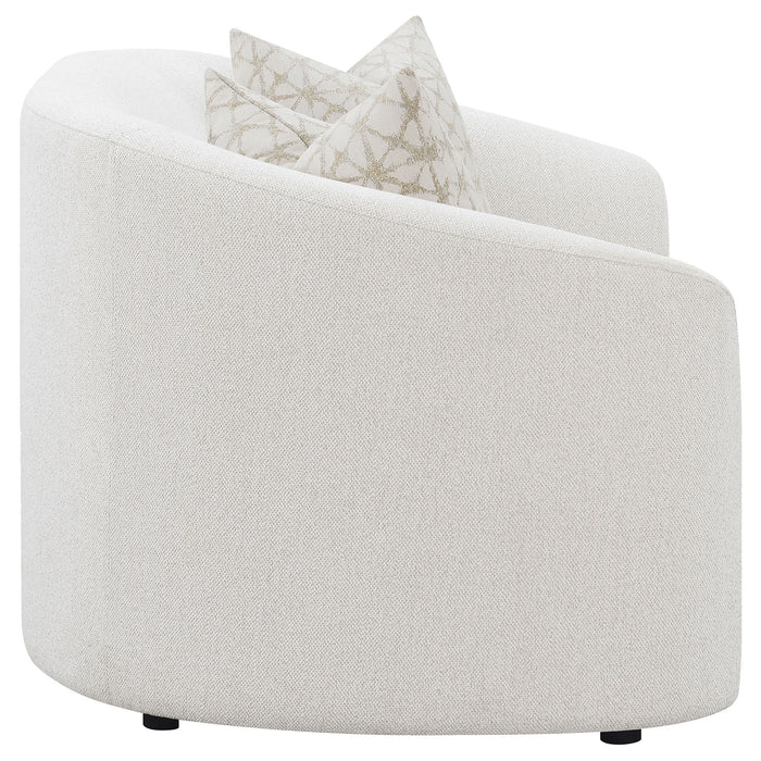 Rory - Sloped Arms Loveseat With Pillows - White