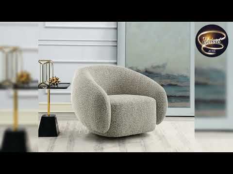 Irma - Chair With Swivel - Gray Boucle
