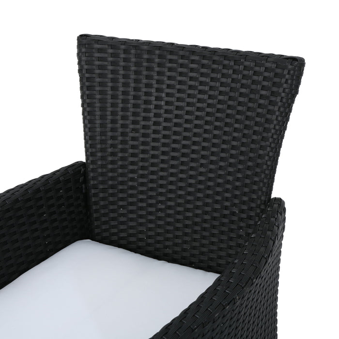 Dimensional Outdoor Dining Chair With Cushion Seat And Iron Frame (Set of 2)