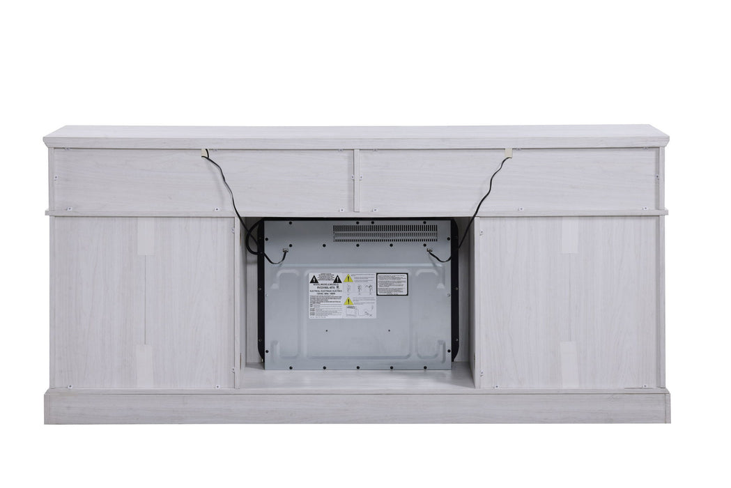 Terra - TV Stand Console With Fireplace - White Walnut