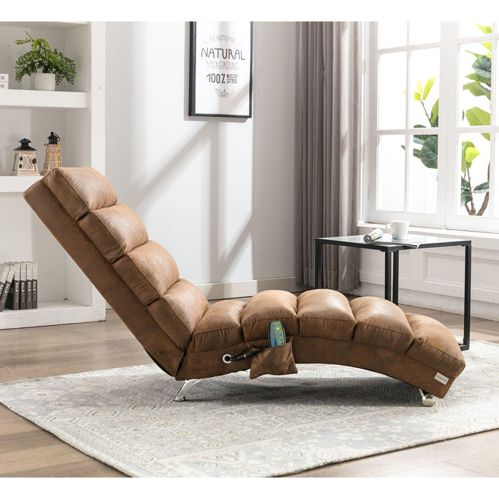 Massage Chaise Lounge Indoor With Remote Control, Ergonomic Electric Massage Lounger