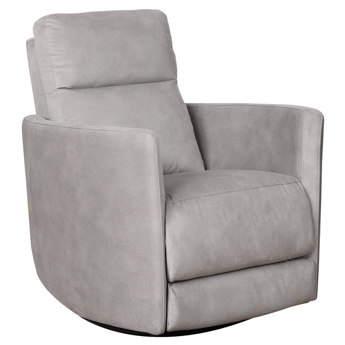 Lawson - Swivel Glider Suede Recliner Chair - Latte