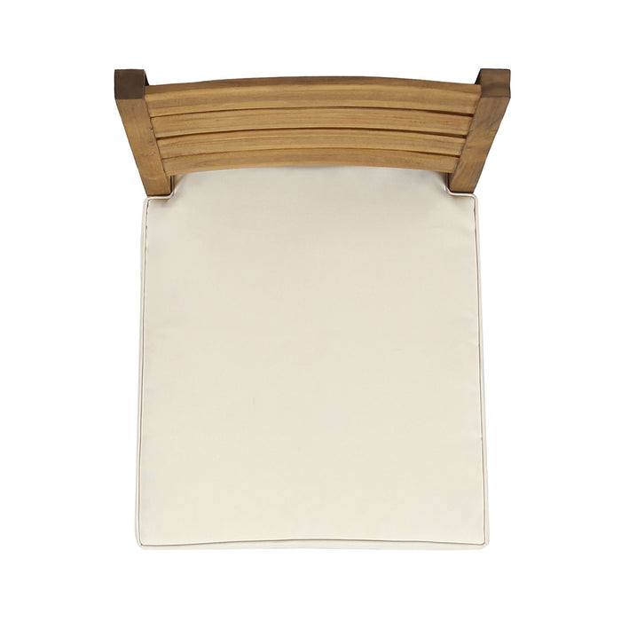 Outdoor 7 Piece Dining Set With Cushions - Sandblasted Natural / Beige