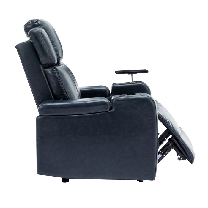 Power Recliner Theater Chair With Cooling Cup Holder, Bluetooth Speaker, LED Lights, USB Ports