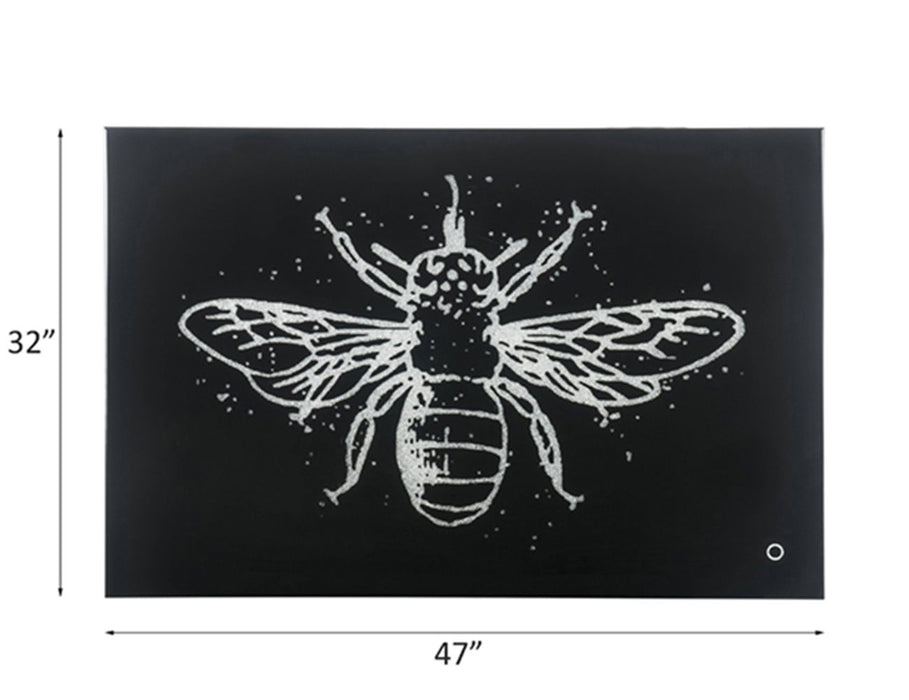 Talisha - Wall Art With LED - Smoky Glass & Faux Crystal