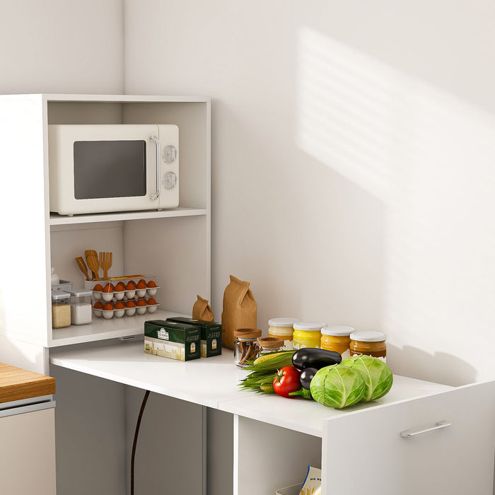 Stretchable Office Desk With Storage Shelves And Mobile Wheels