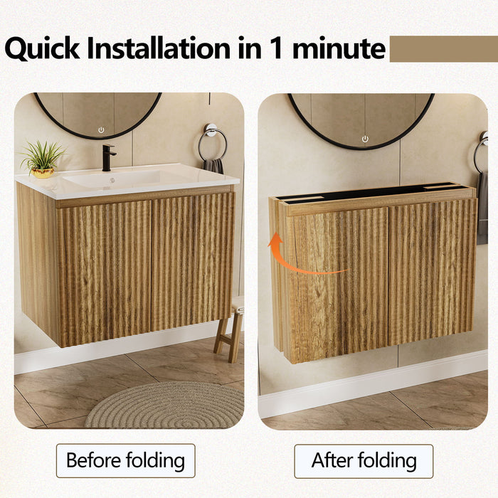 Folding Wall Cabinet With Creamic Sink