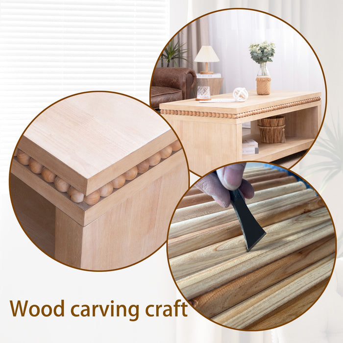 Modern Coffee Table With Beaded Trim