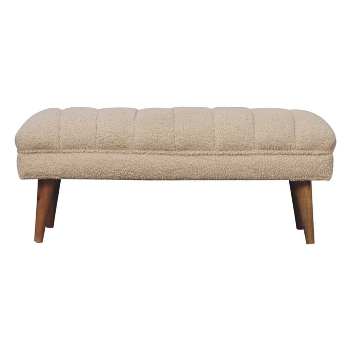 Boucle Puffer Bench - Beige