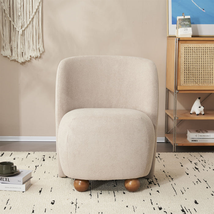 Modern Low Back Accent Upholstered Armless Living Room Chairs, Round Feet