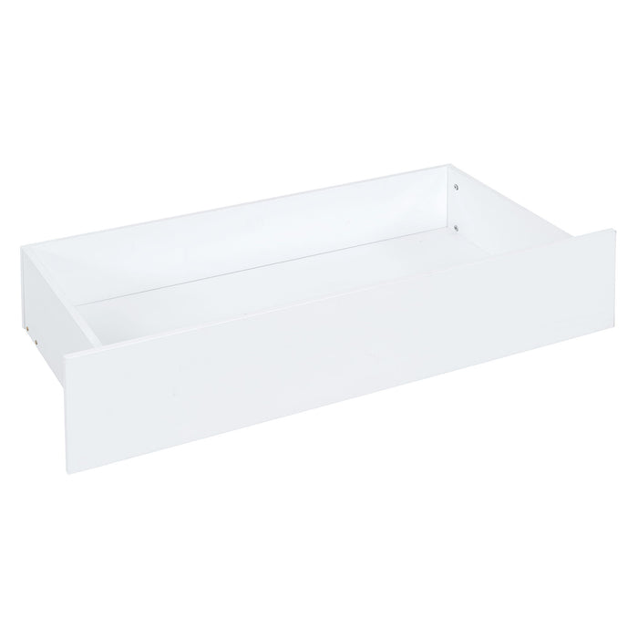 Daybed With Fence Guardrails And 2 Drawers, Split Into Independent Floor Bed & Daybed