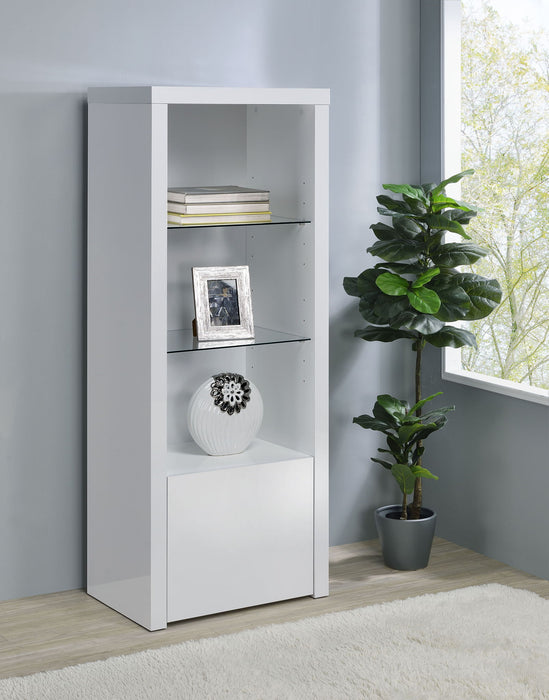 Jude 3-shelf Engineered Wood Media Tower High Gloss White