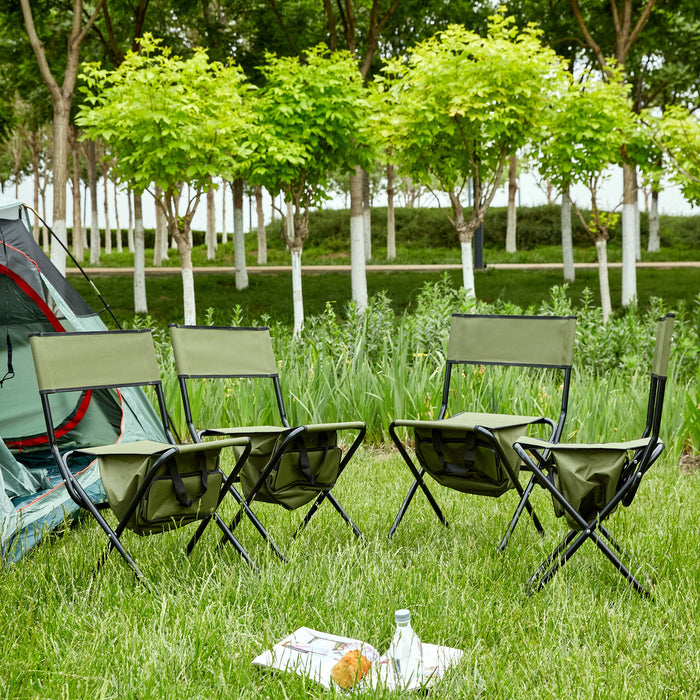 Folding Outdoor Chairs With Storage Bag, Portable Chair For Indoor, Outdoor Camping, Picnics And Fishing