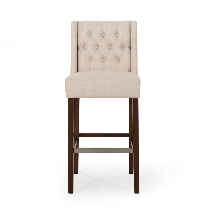 Solstara - Upholstered Dining Barstool With Button Tufted And Wing Back