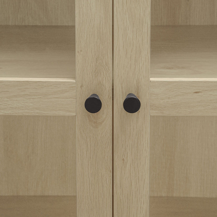 Tall Arched Kitchen Pantry, Modern Farmhouse Wood Kitchen Storage Cabinets, Arched Storage Display Cabinet With Adjustable Shelves, Versatile Cupboard For Kitchen, Dining Room, Living Room - Natural