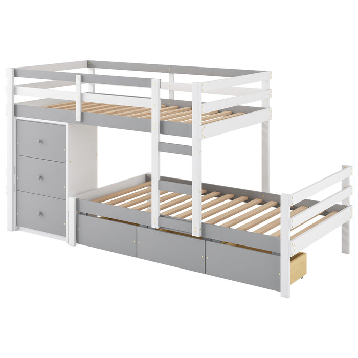 Loft Bunk Bed With Drawers And Ladder